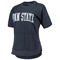 Women's Pressbox Heather Navy Penn State Nittany Lions Arch Poncho T-Shirt