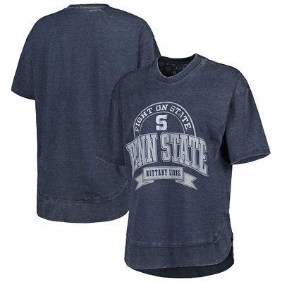 Pressbox Heather Navy Penn State Nittany Lions Vintage Wash Poncho Capitaine T-shirt