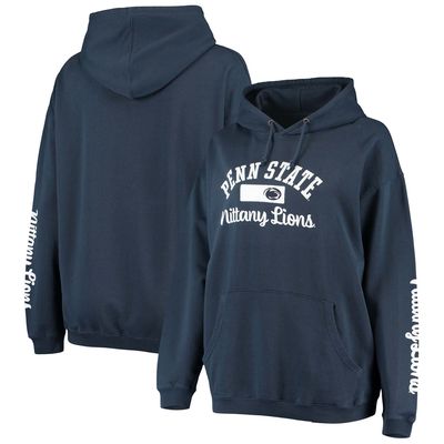 Women's Pressbox Navy Penn State Nittany Lions Rock n Roll Super Oversized Pullover Hoodie