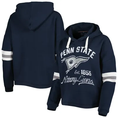 Penn State Nittany Lions Pressbox Women's Super Pennant Pullover Hoodie - Navy