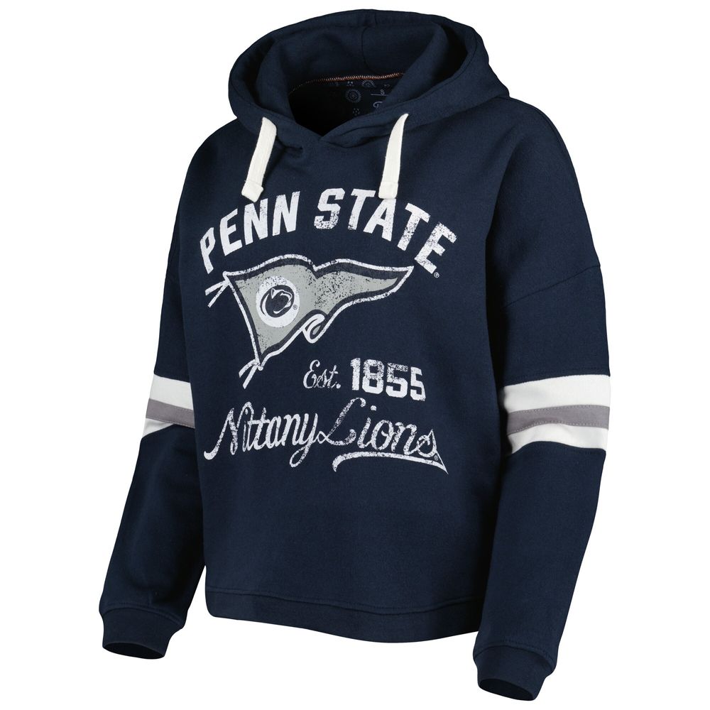 Women's Pressbox Navy Penn State Nittany Lions Super Pennant Pullover Hoodie