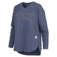 Women's Pressbox  Navy Penn State Nittany Lions Westin Poncho V-Neck Pullover Sweatshirt