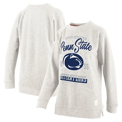 Women's Pressbox Oatmeal Penn State Nittany Lions Plus Comfy Cairo Terry Pullover Sweatshirt