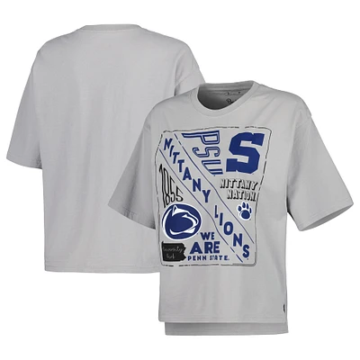 Women's Pressbox Silver Penn State Nittany Lions Rock & Roll School of T-Shirt