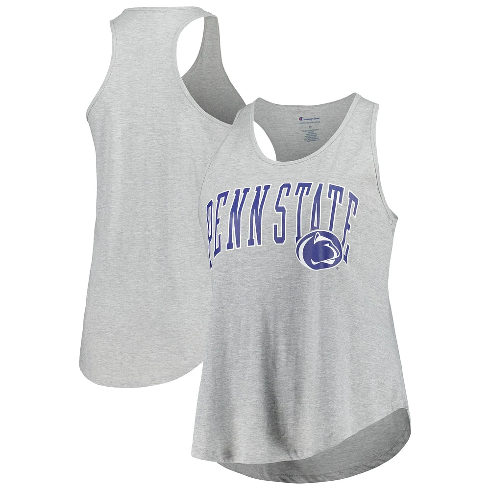 Women's Profile Heather Gray Penn State Nittany Lions Arch Logo Racerback Scoop Neck Tank Top