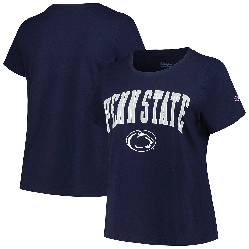 Women's Profile Navy Penn State Nittany Lions Plus Arch Over Logo Scoop Neck T-Shirt