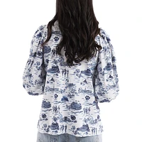 Haut Eliza blanc/bleu marine pour femme de la collection Tailgate des Nittany Lions Penn State