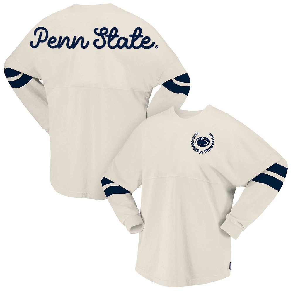 T-shirt surdimensionné en jersey crème pour femmes Penn State Nittany Lions