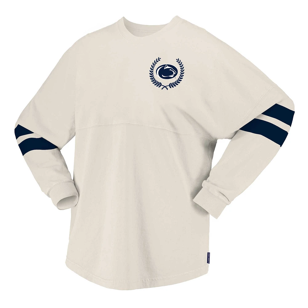 T-shirt surdimensionné en jersey crème pour femmes Penn State Nittany Lions