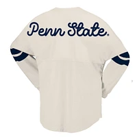 Women's Spirit Jersey Cream Penn State Nittany Lions Oversized T-Shirt