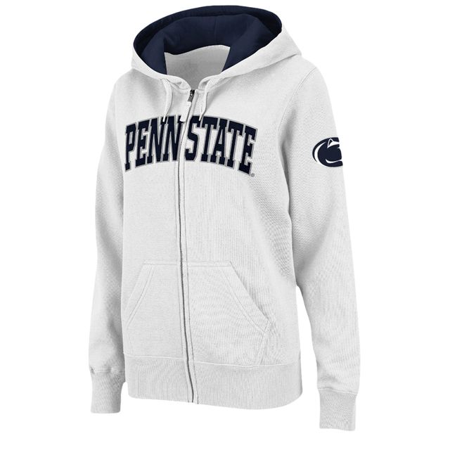 Sweat à capuche entièrement zippé avec nom arqué Nittany Lions de Penn State Stadium Athletic pour femme, blanc