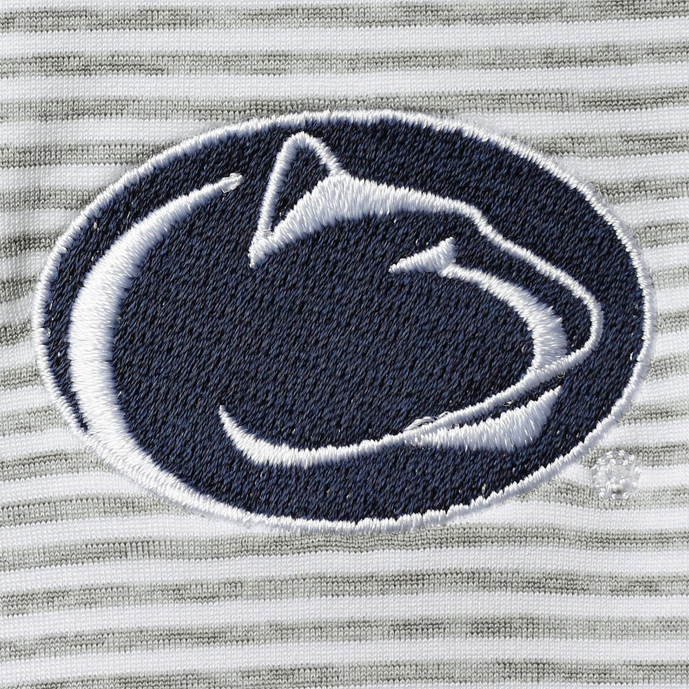 Vineyard Vines pour femme blanc/gris chiné Penn State Nittany Lions Striped Shep Shirt Half-Zip Pullover Top