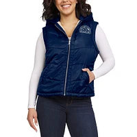 Women's WEAR by Erin Andrews Navy/Cream Penn State Nittany Lions Reversible Full-Zip Hoodie Vest