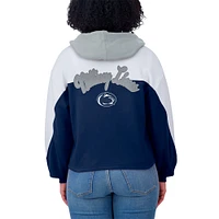 Women's WEAR by Erin Andrews Navy Penn State Nittany Lions Color-Block Full-Zip Hoodie