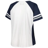T-shirt Penn State Nittany Lions blanc taille plus à rayures et encolure raglan pour femme