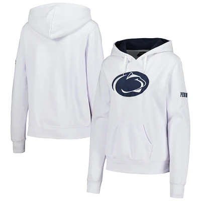 Sweat à capuche blanc avec grand logo de l'équipe Nittany Lions Penn State pour femmes