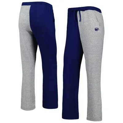 Penn State Nittany Lions ZooZatz Women's Colorblock Cozy Tri-Blend Lounge Pants - Navy/Gray