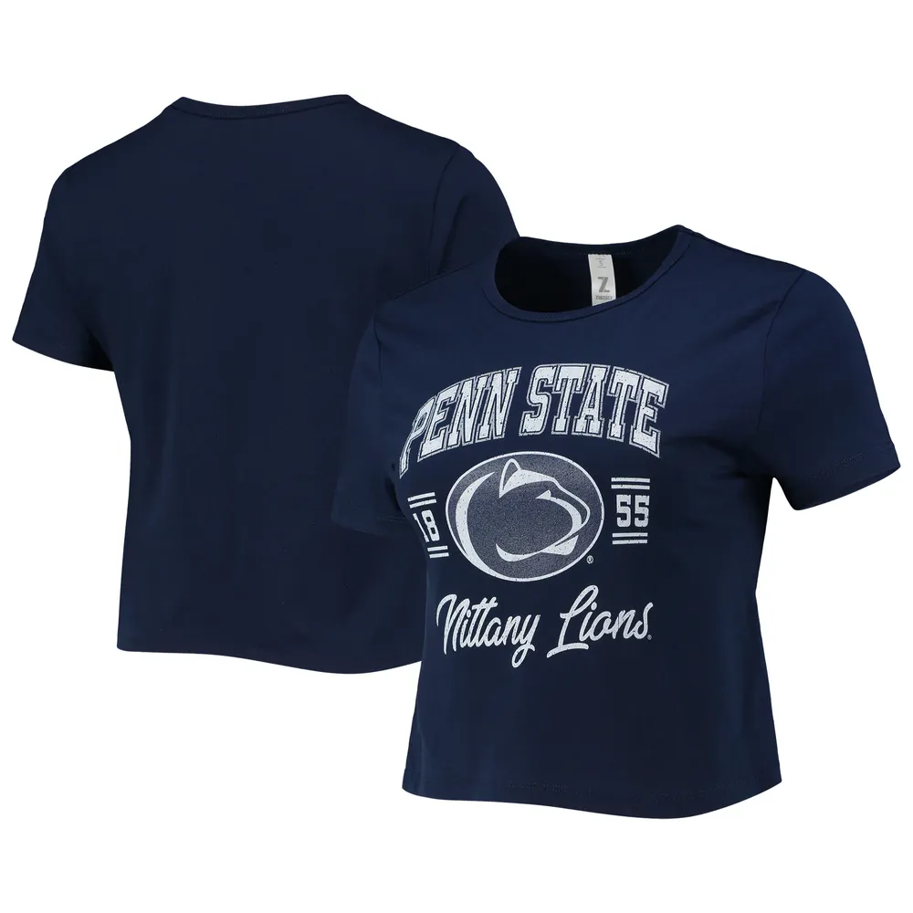 Women's ZooZatz Navy Penn State Nittany Lions Core Laurels Cropped T-Shirt