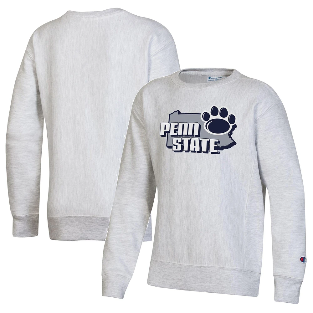 Champion de la jeunesse gris chiné Penn State Nittany Lions Reverse Weave Sweatshirt épais