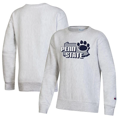 Youth Champion Heather Gray Penn State Nittany Lions Reverse Weave Pullover Sweatshirt