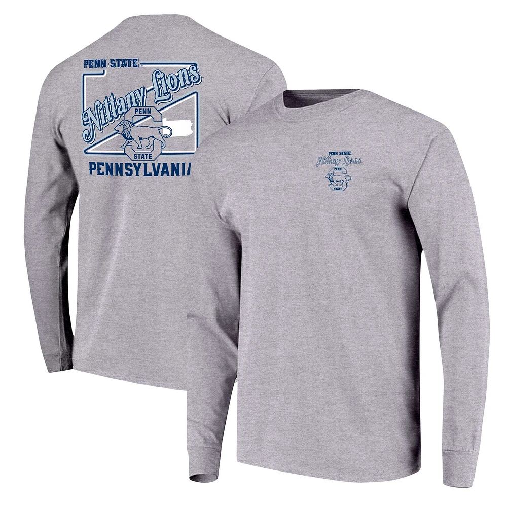 T-shirt gris à manches longues pour jeunes Penn State Nittany Lions Retro Script