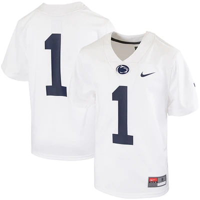 Maillot de football intouchable Nike #1 Penn State Nittany Lions pour enfant blanc