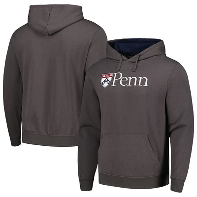 Men's Colosseum Charcoal Pennsylvania Quakers Arch and Logo Pullover Hoodie