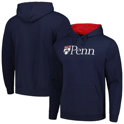 Men's Colosseum Navy Pennsylvania Quakers Arch and Logo Pullover Hoodie