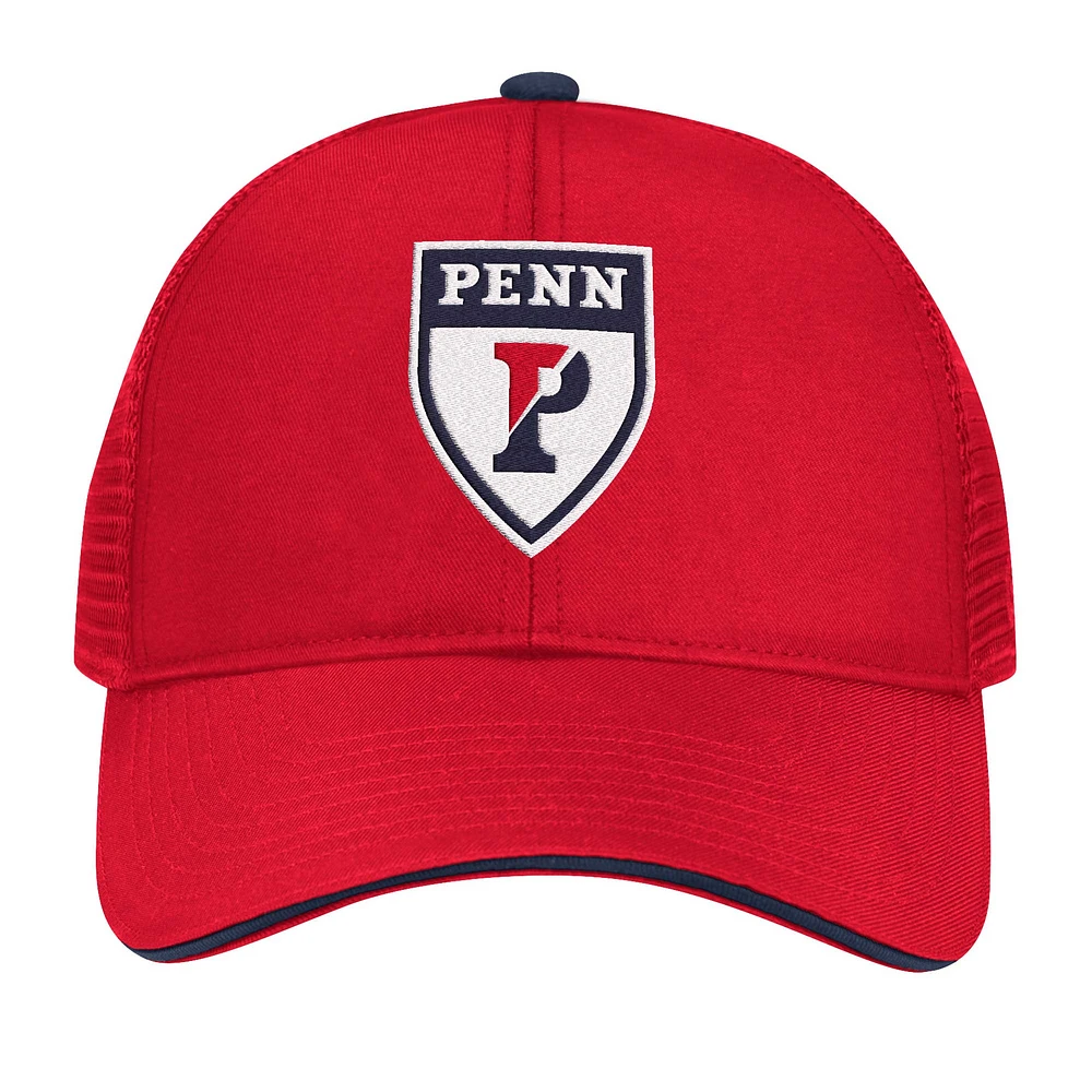 Casquette réglable Colosseum Red Pennsylvania Quakers Wyatt pour hommes