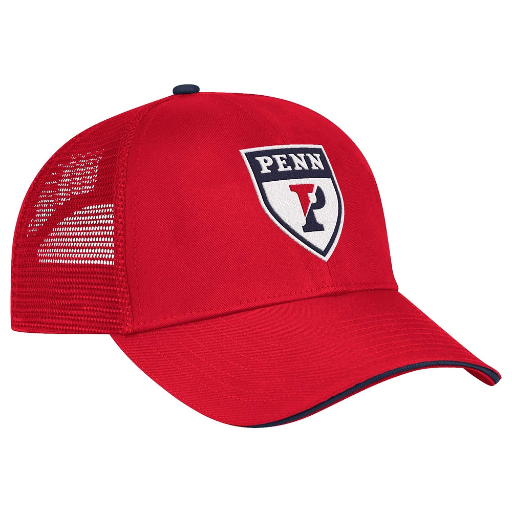 Casquette réglable Colosseum Red Pennsylvania Quakers Wyatt pour hommes