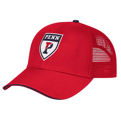 Casquette réglable Colosseum Red Pennsylvania Quakers Wyatt pour hommes