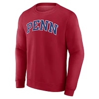 Men's Fanatics Red Pennsylvania Quakers Short Name Pullover Sweatshirt