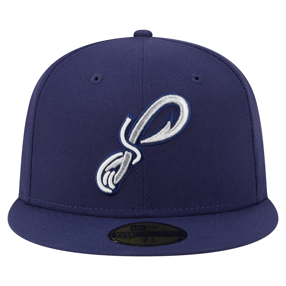 Men's New Era  Navy Pensacola Blue Wahoos Authentic Collection 59FIFTY Fitted Hat