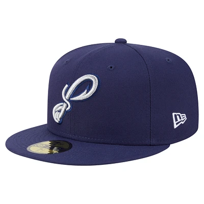 Men's New Era  Navy Pensacola Blue Wahoos Authentic Collection 59FIFTY Fitted Hat