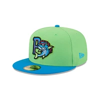 Men's New Era  Neon Green Pensacola Blue Wahoos Theme Nights 59FIFTY Fitted Hat