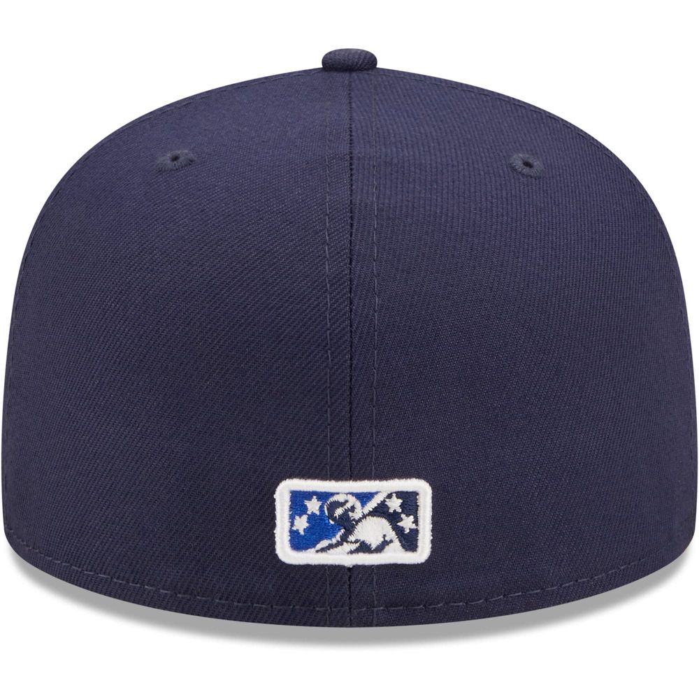 Men's New Era Navy Pensacola Blue Wahoos Authentic Collection Team Game 59FIFTY Fitted Hat