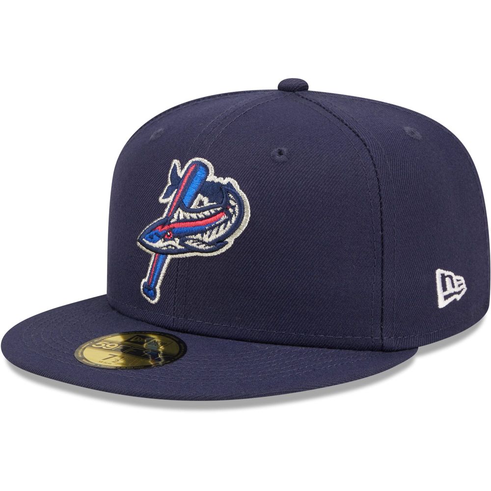 Men's New Era Navy Pensacola Blue Wahoos Authentic Collection Team Game 59FIFTY Fitted Hat