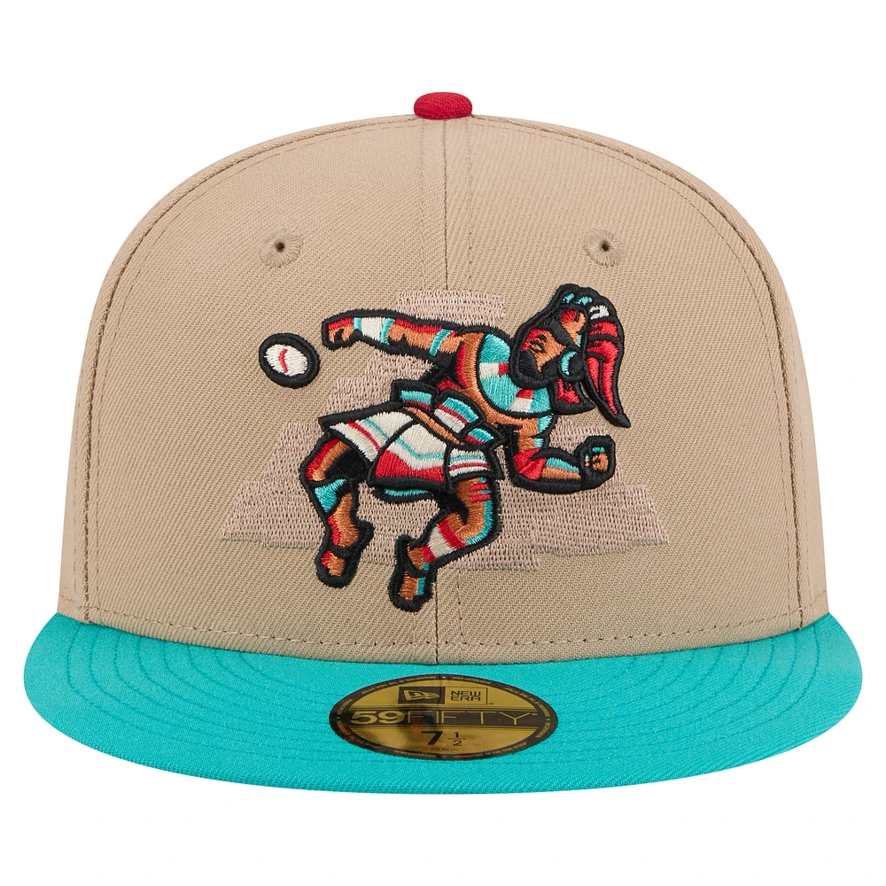 Men's New Era Tan Pensacola Blue Wahoos Copa de la Diversión 59FIFTY Fitted Hat
