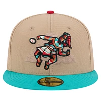 Men's New Era Tan Pensacola Blue Wahoos Copa de la Diversión 59FIFTY Fitted Hat