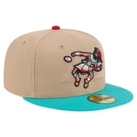Men's New Era Tan Pensacola Blue Wahoos Copa de la Diversión 59FIFTY Fitted Hat