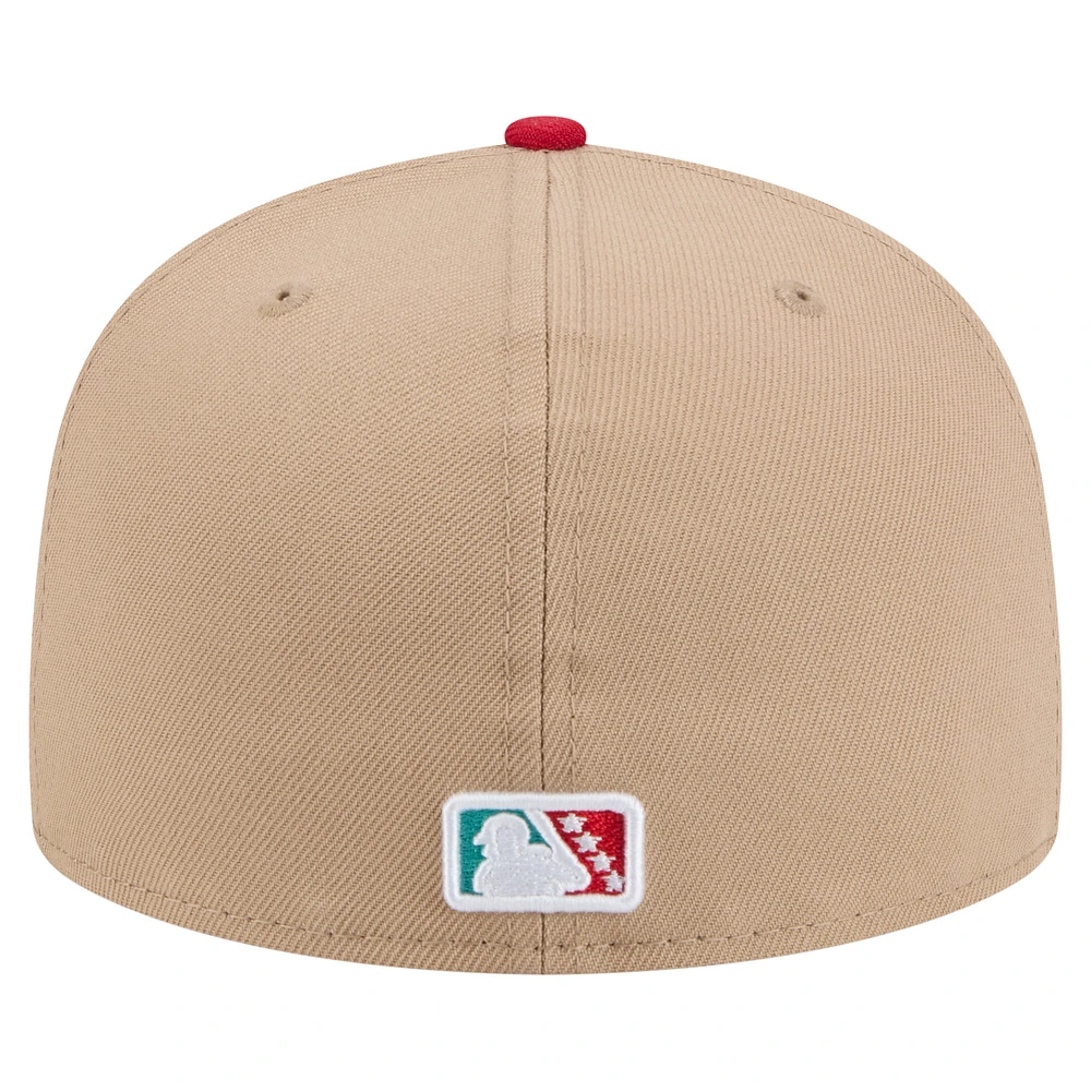 Men's New Era Tan Pensacola Blue Wahoos Copa de la Diversión 59FIFTY Fitted Hat