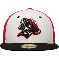 Men's New Era White Perros Bomberos de Peoria Copa la Diversión 59FIFTY Fitted Hat