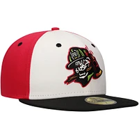 Men's New Era White Perros Bomberos de Peoria Copa la Diversión 59FIFTY Fitted Hat