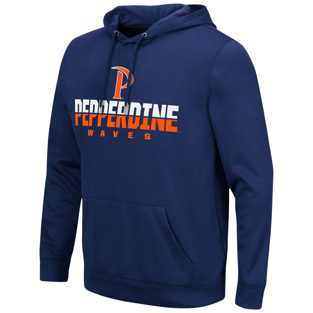 Men's Colosseum Blue Pepperdine Waves Lantern Pullover Hoodie