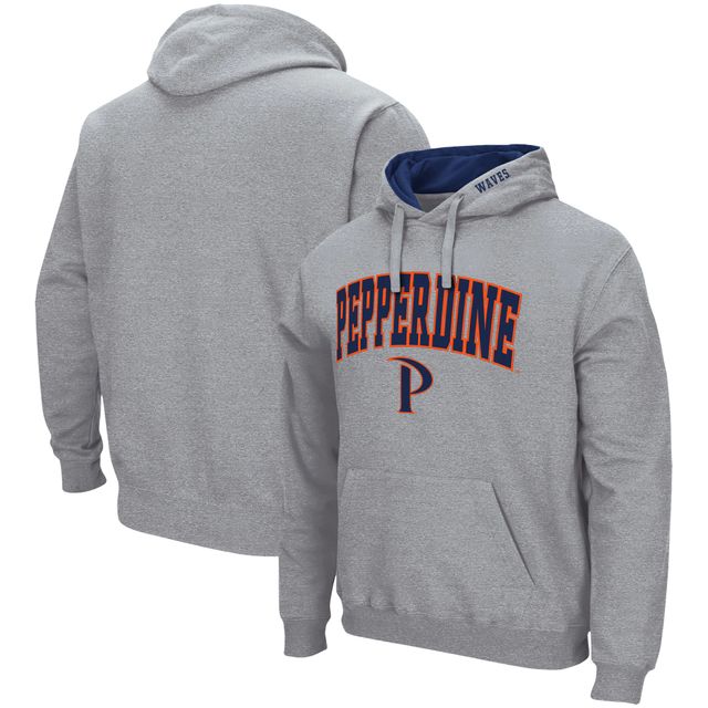 Chandail à capuchon Colosseum gris chiné Pepperdine Waves Arch et logo pour hommes