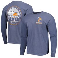 Men's Navy Pepperdine Waves Circle Campus Scene Long Sleeve T-Shirt