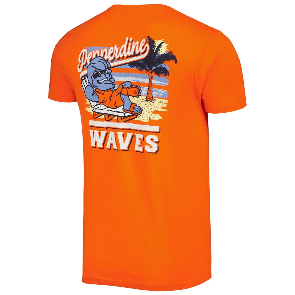 T-shirt Premium Orange Pepperdine Waves Hyperlocal Beach pour homme