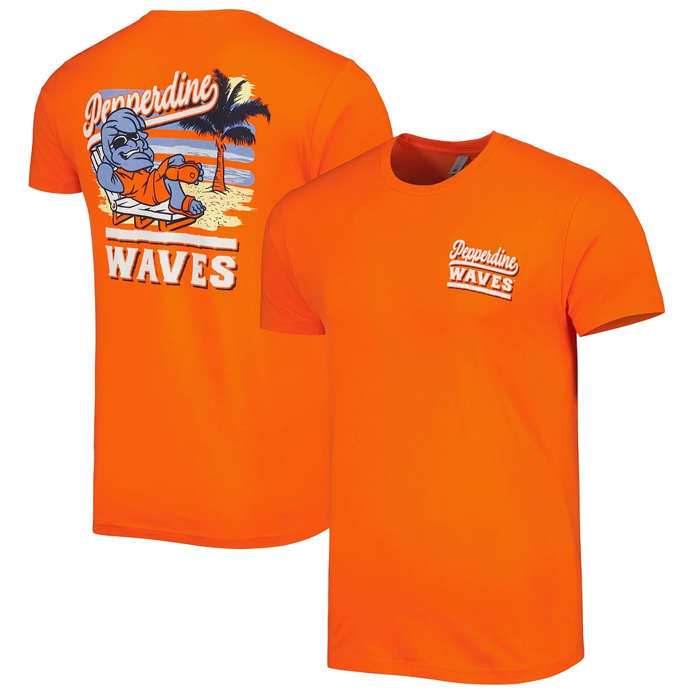 T-shirt Premium Orange Pepperdine Waves Hyperlocal Beach pour homme