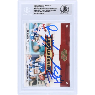 Peyton Manning & Eli Manning Autographed 2008 Donruss Threads Generations #G-1 Beckett Fanatics Witnessed Authenticated Card