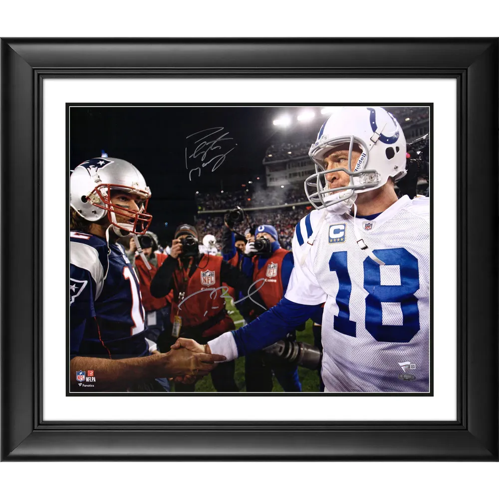 Lids Peyton Manning & Tom Brady Colts vs. Patriots Fanatics Authentic  Framed Dual-Signed 16'' x 20'' Handshake Photograph